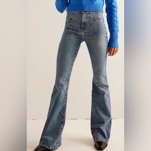 We The Free Jayde Flare Jeans - Mermaid Blue Wash